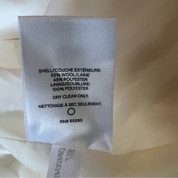 Express Womens Ivory Wool Blend Pea Coat Size Medium - Picture 6 of 7